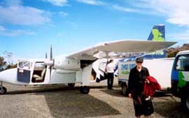 You can reach Rakiura Lodge accommodation by Stewart Island Flights aeroplane